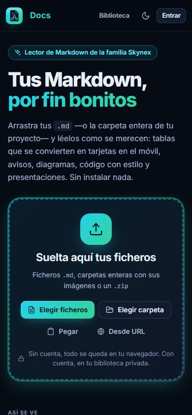 La misma portada adaptada al móvil