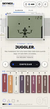 Menú de la app con el estilo Minimal claro