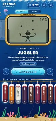 Menú de la app con el estilo Océano.