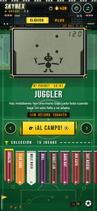 Menú de la app con el estilo Deportivo